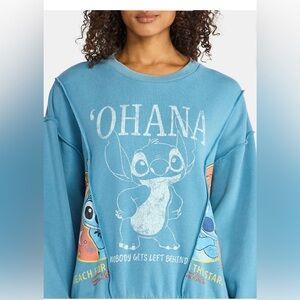 Disney Stitch 'Ohana Women's Graphic Crewneck Sweatshirt,